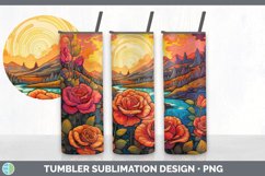 Psychedelic Rose Flowers Tumbler | Sublimation 20 oz Skinny Product Image 5