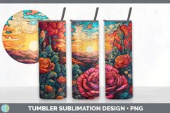 Psychedelic Rose Flowers Tumbler | Sublimation 20 oz Skinny Product Image 6