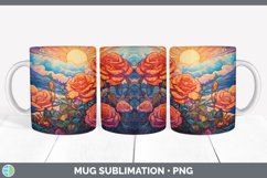 Psychedelic Rose Flowers Mug Wrap | Sublimation Coffee Cup D Product Image 7