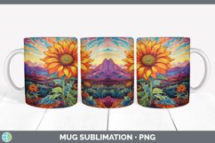 Psychedelic Sunflower Flowers Mug Wrap | Sublimation Coffee Product Image 2