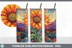 Psychedelic Sunflower Flowers Tumbler | Sublimation 20 oz Sk Product Image 2