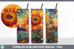 Psychedelic Sunflower Flowers Tumbler | Sublimation 20 oz Sk Product Image 3