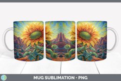 Psychedelic Sunflower Flowers Mug Wrap | Sublimation Coffee Product Image 4