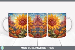 Psychedelic Sunflower Flowers Mug Wrap | Sublimation Coffee Product Image 5