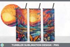 Psychedelic Butterflies Tumbler | Sublimation 20 oz Skinny T Product Image 3