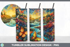 Psychedelic Butterflies Tumbler | Sublimation 20 oz Skinny T Product Image 4