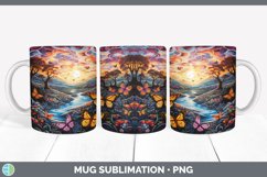 Psychedelic Butterflies Mug Wrap | Sublimation Coffee Cup De Product Image 5