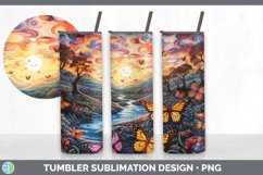 Psychedelic Butterflies Tumbler | Sublimation 20 oz Skinny T Product Image 5