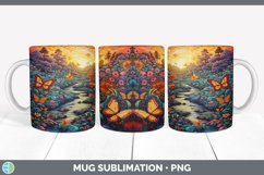 Psychedelic Butterflies Mug Wrap | Sublimation Coffee Cup De Product Image 7