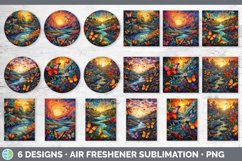 Psychedelic Butterflies Air Freshener | Sublimation Car Fres Product Image 2