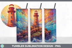 Psychedelic Lighthouse Tumbler | Sublimation 20 oz Skinny Tu Product Image 4