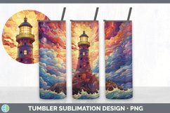 Psychedelic Lighthouse Tumbler | Sublimation 20 oz Skinny Tu Product Image 5
