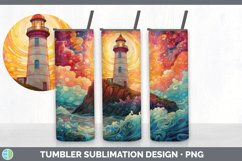 Psychedelic Lighthouse Tumbler | Sublimation 20 oz Skinny Tu Product Image 6
