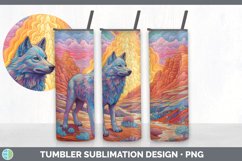 Psychedelic Wolf Tumbler | Sublimation 20 oz Skinny Tumbler Product Image 4