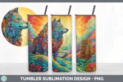 Psychedelic Wolf Tumbler | Sublimation 20 oz Skinny Tumbler Product Image 5