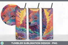Psychedelic Wolf Tumbler | Sublimation 20 oz Skinny Tumbler Product Image 6