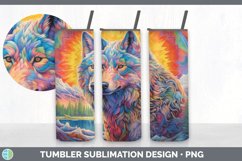 Psychedelic Wolf Tumbler | Sublimation 20 oz Skinny Tumbler Product Image 7