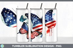 Patriotic Butterflies Tumbler | Sublimation 20 oz Skinny Tum Product Image 2