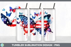 Patriotic Butterflies Tumbler | Sublimation 20 oz Skinny Tum Product Image 3
