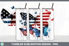 Patriotic Butterflies Tumbler | Sublimation 20 oz Skinny Tum Product Image 4