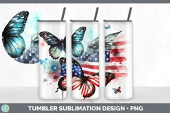 Patriotic Butterflies Tumbler | Sublimation 20 oz Skinny Tum Product Image 5