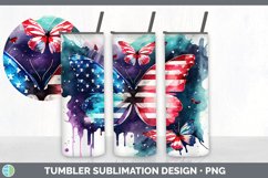 Patriotic Butterflies Tumbler | Sublimation 20 oz Skinny Tum Product Image 7