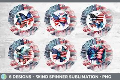 Patriotic Butterflies Wind Spinner | Sublimation Spinner Des Product Image 2