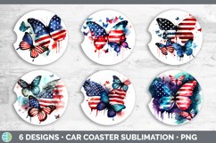 Patriotic Butterflies Car Coaster | Sublimation Coaster Desi Product Image 2