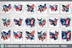 Patriotic Butterflies Air Freshener | Sublimation Car Freshe Product Image 2
