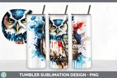 Patriotic Owl Bird Tumbler | Sublimation 20 oz Skinny Tumble Product Image 2