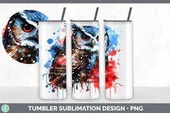 Patriotic Owl Bird Tumbler | Sublimation 20 oz Skinny Tumble Product Image 3