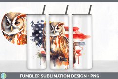 Patriotic Owl Bird Tumbler | Sublimation 20 oz Skinny Tumble Product Image 5