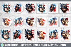 Patriotic Owl Bird Air Freshener | Sublimation Car Freshener Product Image 2