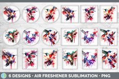 Patriotic Hummingbird Air Freshener | Sublimation Freshener Product Image 2
