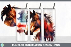 Patriotic Horse Tumbler | Sublimation 20 oz Skinny Tumber Product Image 2
