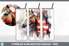 Patriotic Horse Tumbler | Sublimation 20 oz Skinny Tumber Product Image 3