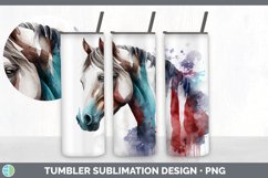Patriotic Horse Tumbler | Sublimation 20 oz Skinny Tumber Product Image 4
