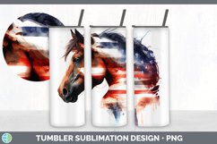 Patriotic Horse Tumbler | Sublimation 20 oz Skinny Tumber Product Image 5