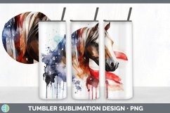 Patriotic Horse Tumbler | Sublimation 20 oz Skinny Tumber Product Image 6