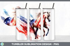Patriotic Horse Tumbler | Sublimation 20 oz Skinny Tumber Product Image 7