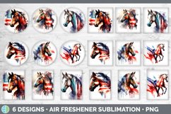 Patriotic Horse Air Freshener | Sublimation Car Freshener Product Image 2