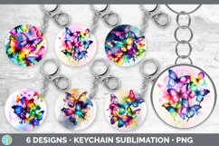 Rainbow Butterflies Keychain Bundle | Keyring Sublimation De Product Image 1