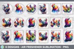 Rainbow Chicken Air Freshener | Sublimation Designs Bundle Product Image 2