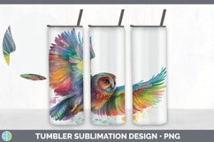 Rainbow Elf Owl Tumbler | Sublimation 20 oz Skinny Tumbler D Product Image 2