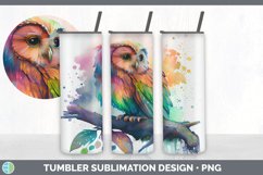 Rainbow Elf Owl Tumbler | Sublimation 20 oz Skinny Tumbler D Product Image 4