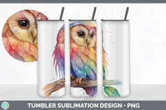 Rainbow Elf Owl Tumbler | Sublimation 20 oz Skinny Tumbler D Product Image 7