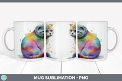 Rainbow Scottish Fold Cat Mug Sublimation | Coffee Cup Backg Product Image 4