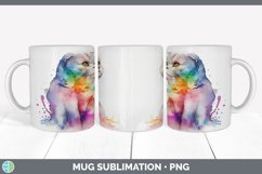 Rainbow Scottish Fold Cat Mug Sublimation | Coffee Cup Backg Product Image 5