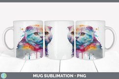 Rainbow Scottish Fold Cat Mug Sublimation | Coffee Cup Backg Product Image 6