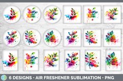Rainbow Cherry Leaves Air Freshener | Sublimation Car Freshe Product Image 2